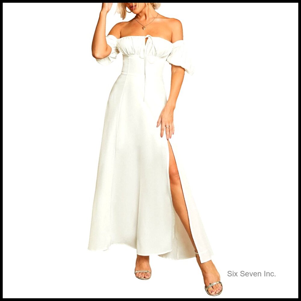 Micro-Stretch Polyester And Elastane Puff Sleeve … - image 1